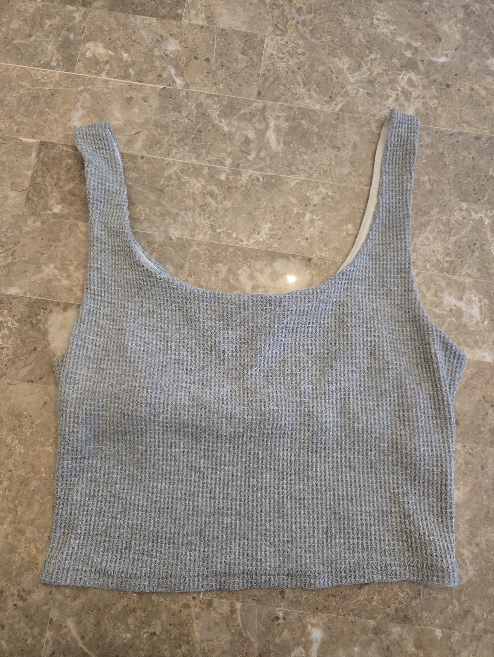 Abrecrombie & Fitch Sz M Grey Waffle Knit Crop Tank